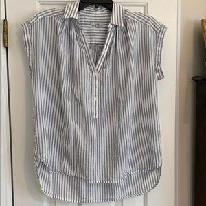 Rails Blue and White Striped Button Down Shirt